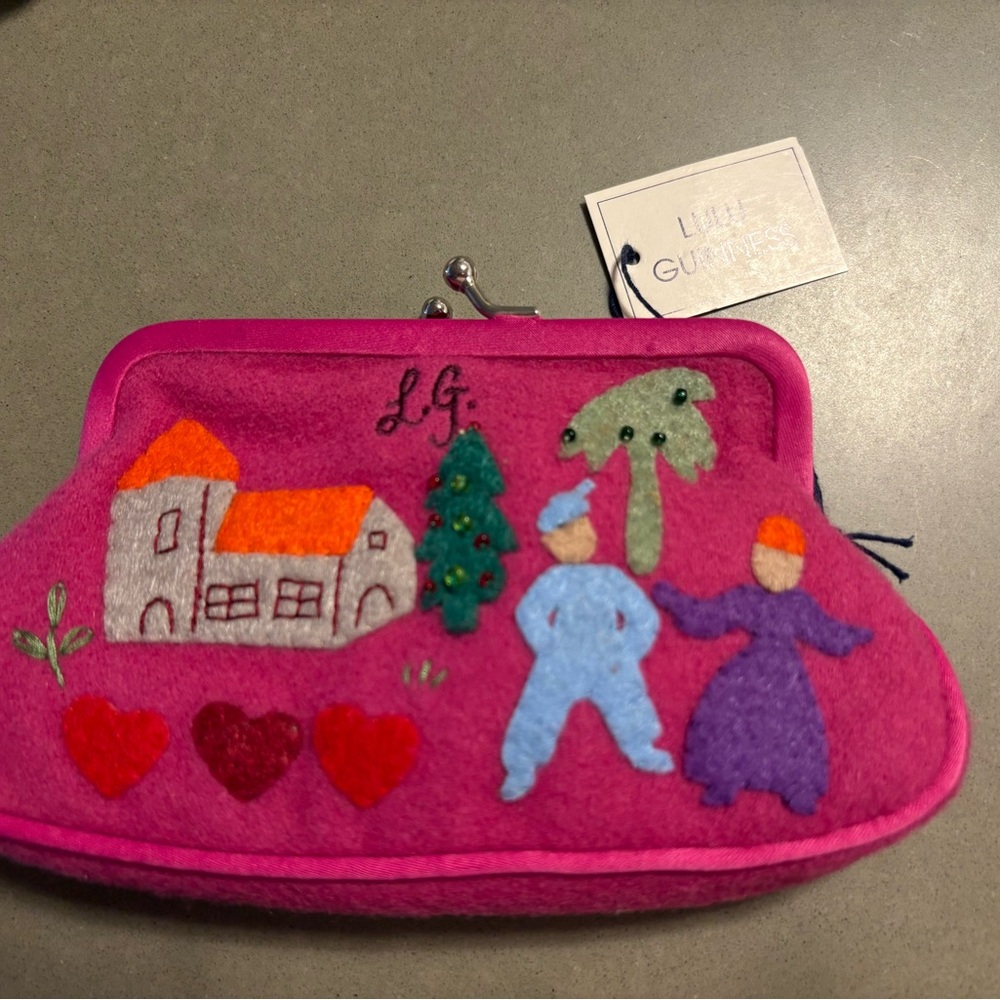 Pink Felt Coin Purse